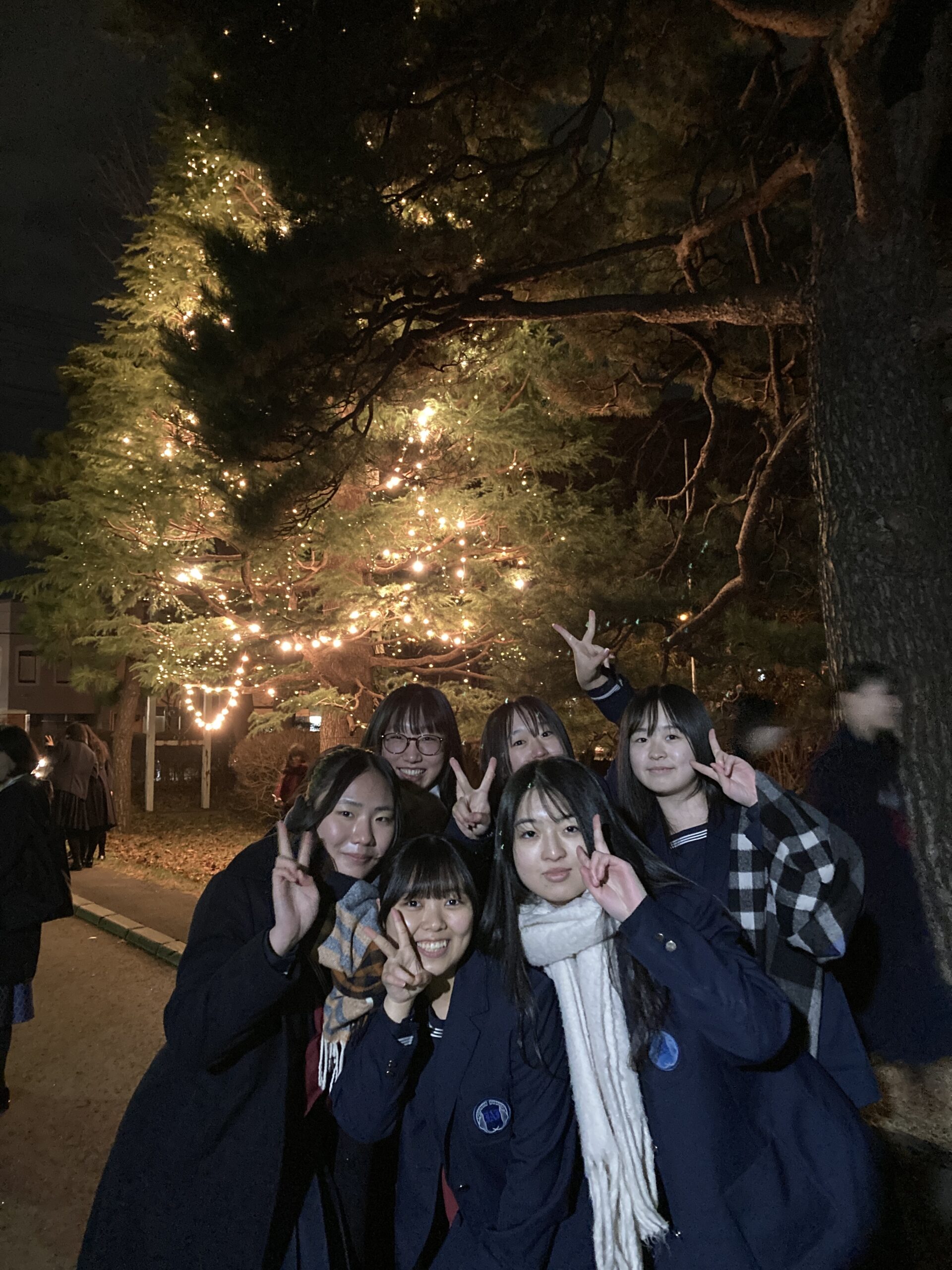 11月26日（水）遺愛女子中学・高等学校正門前の『クリスマスツリー』の点灯式を実施しました🎄